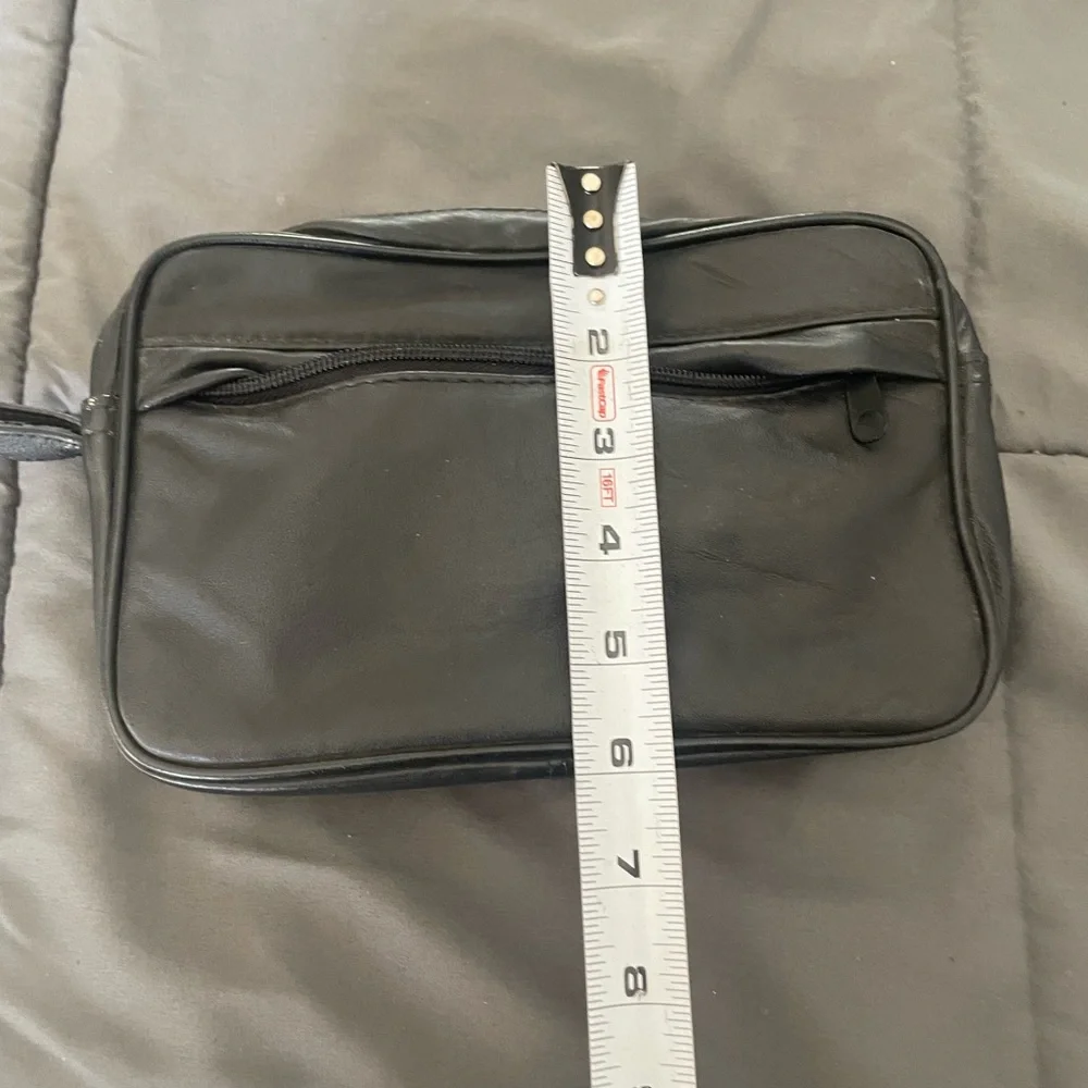 Mens leather small travel bag